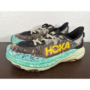 Hoka One One Speedgoat 5 Shoes Womens Sz 8.5 B Camo Trail Running Vibram Sneaker